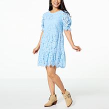 G by Giuliana Black Label Lace Tiered Dress