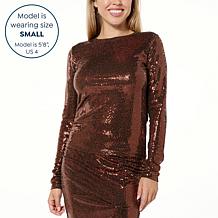 G by Giuliana Black Label Metallic Knit Long-Sleeve Top