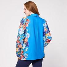 G by Giuliana Black Label Placement Print Knit Blazer