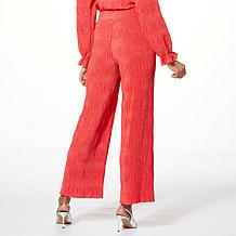 G by Giuliana Black Label Pleated Pull-On Wide-Leg Pant