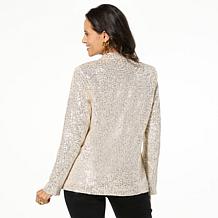 G by Giuliana Black Label Sequin Mesh Knit Blazer