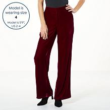 G by Giuliana Black Label Wide-Leg Velvet Trouser