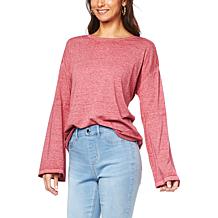 G by Giuliana Burnout Knit Bell-Sleeve Top