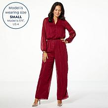 G by Giuliana Chiffon Long Sleeve Wide Leg Jumpsuit