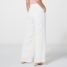 G by Giuliana Crinkled Woven Pull-On Wide Leg Pant