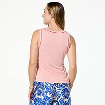 G by Giuliana EcoLuxe Tank Top with Contrast Stitching