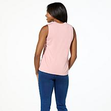 G by Giuliana EcoLuxe Tank Top with Rhinestones