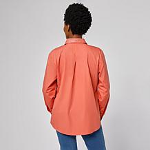 G by Giuliana Embroidered Bib Woven Button Front Shirt