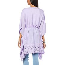 G by Giuliana Eyelet Trim Woven Silky Topper