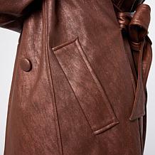G by Giuliana Knit Faux Leather Trench Coat