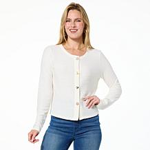 G by Giuliana Knit Novelty Buttoned Topper