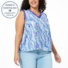 G by Giuliana Lace Trim V-Neck Tank