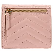 G by Giuliana Lamb Leather Chevron Quilted Flap Wallet