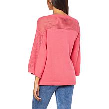 G by Giuliana Open Knit Crochet Sweater