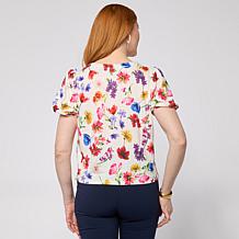 G by Giuliana Printed Sweater Knit Cardigan