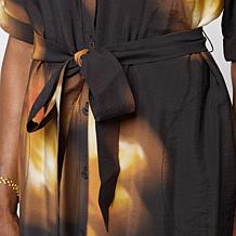 G by Giuliana Printed Woven Shirt Dress