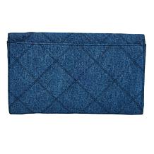 G by Giuliana Quilted Texture Denim Clutch Crossbody