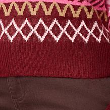 G by Giuliana Ribbed Detail Jacquard Sweater