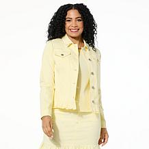 G by Giuliana Ruffle Bottom Denim Jacket
