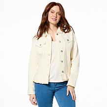 G by Giuliana Ruffle Bottom Denim Jacket