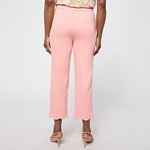 G by Giuliana Siena Knit Ponte Scallop Hem Cropped Pant