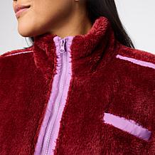 G by Giuliana Teddy Sport Zip-Front Contrast-Trim Jacket