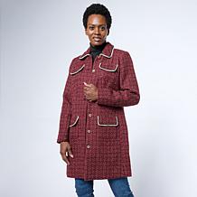WynneCollection Melton Jacket with Quilted Puffer Detail | HSN