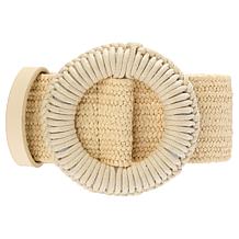 G by Giuliana Woven Faux Raffia Belt