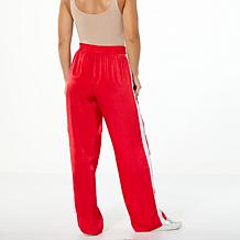 G by Giuliana Woven Wide-Leg Track Pant with Tux Stripe