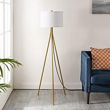Galilea 61" Gold Iron Floor Lamp with Cotton Shade