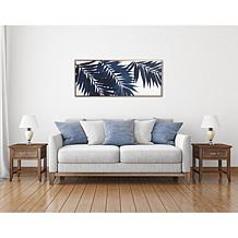 Gallery 57 Blue Palms 19" x 45" Floating Canvas