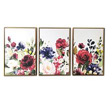 Gallery 57 Floral Garden Triptych 24" x 48" Floating Canvas