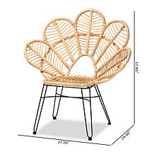 Garan Accent Chair with Metal Base and Rattan Seat