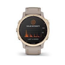 Garmin fenix 6S Pro Solar Multisport GPS Watch - Light Gold/Light Sand