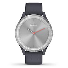 Garmin Vivomove 3S Hybrid Smartwatch in Silver and Granite Blue