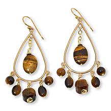 GemHues Bronze Gemstone Beaded Dangle Earrings 