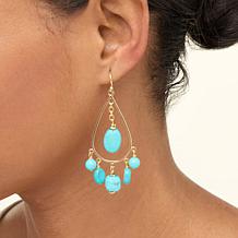 GemHues Bronze Gemstone Beaded Dangle Earrings