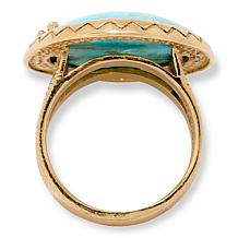 GemHues Composite Turquoise Cactus Design Statement Ring