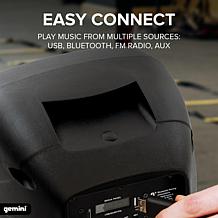 Gemini AS-08TOGO 8 Inch woofer Portable Powered Bluetooth Speaker