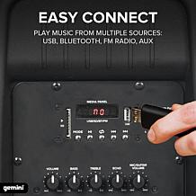 Gemini AS-15TOGO 15 Inch woofer Portable Powered Bluetooth Speaker