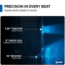 Gemini GD-215PRO 15" Professional PA Speaker with Bluetooth