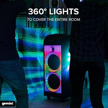 Gemini GPLT-360 360° Portable Bluetooth™ Speaker w/ LED Party Lighting