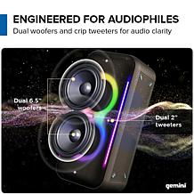Gemini GRV-2650L Dual 6.5" Professional Speaker with LED Party