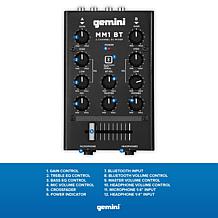 Gemini MM1BT 2 Channel Professional DJ Mixer with Bluetooth Input