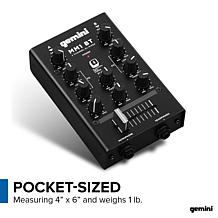Gemini MM1BT 2 Channel Professional DJ Mixer with Bluetooth Input