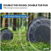 Gemini Sound GHRK-400-PR Rechargeable Bluetooth Rock Speakers IPX5