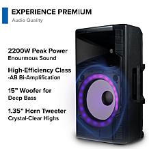 Gemini Sound GSP-L5500PK 15" Bluetooth DJ Speaker w/LED Lights & Mic