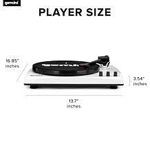 Gemini TT-900 Turntable System with Pair of Speakers - Black/White
