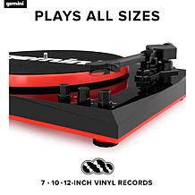 Gemini TT-900 Turntable System with Pair of Speakers - Black/Red