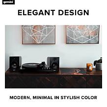 Gemini TT-900 Turntable System with Pair of Speakers - Black/Black